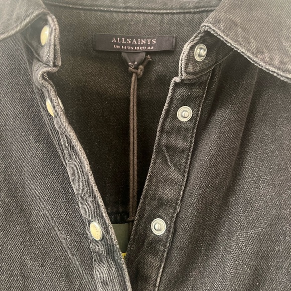 NWT Black Denim All Saints Dress - Picture 3 of 3